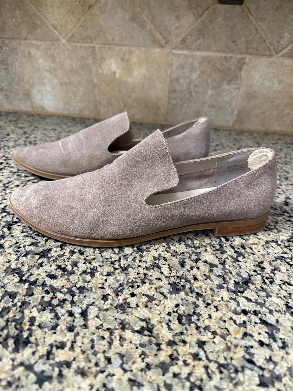 Neutral Suede Slip-On Loafers